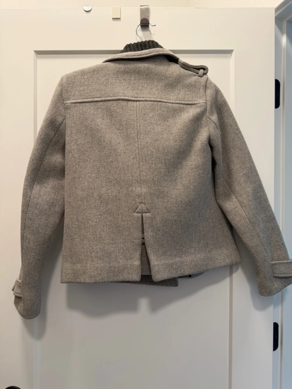 J. Crew Gray Double-Breasted Peacoat with Collar Stadiums Cloth Nello Gori 4 - Picture 3 of 7